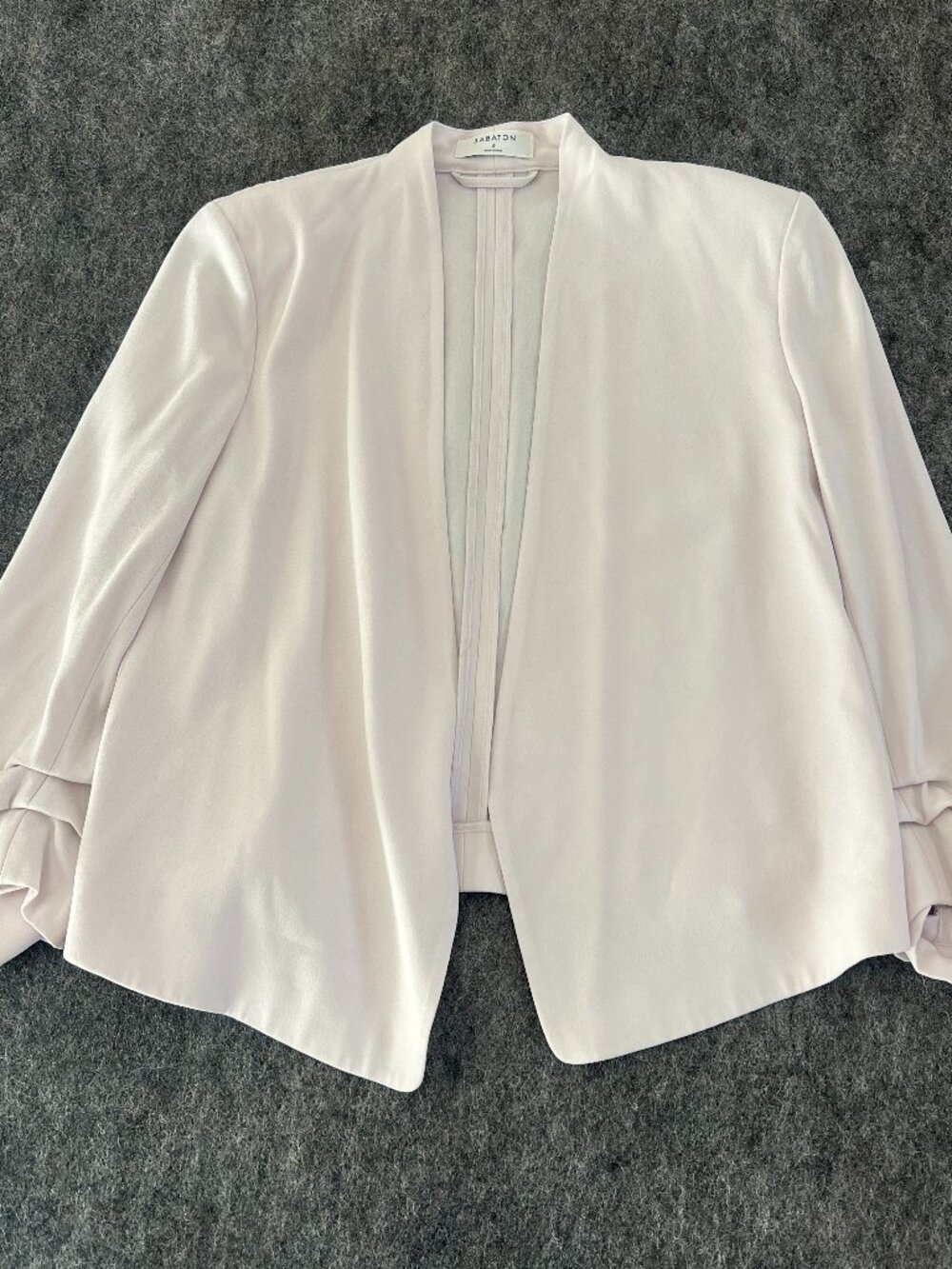 Babaton‎ Aritzia Sz 2 Power Waist Open Front Slim Fit Crepe Blazer Jacket Cream